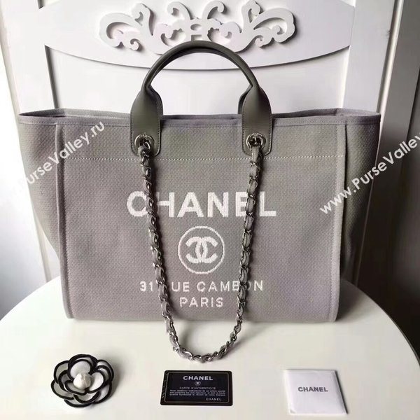 Chanel Medium Original Canvas Leather Tote Shopping Bag 66941L