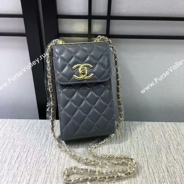 Chanel Sheepskin Leather Shoulder Bag 84074 Grey