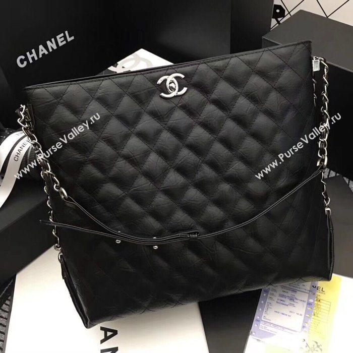 Chanel Shoulder Bag Calfskin Leather 33656 Black