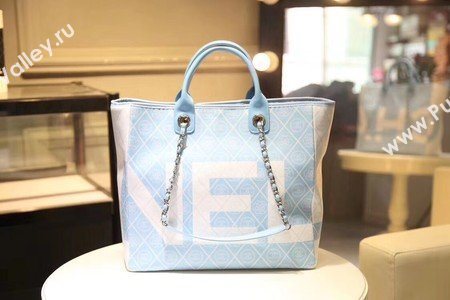 Chanel Tote Bag Sheepskin Leather A66998 Light Blue