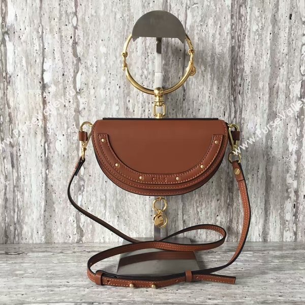 Chloe Nile Calf Leather Shoulder Bag A03372 Brown