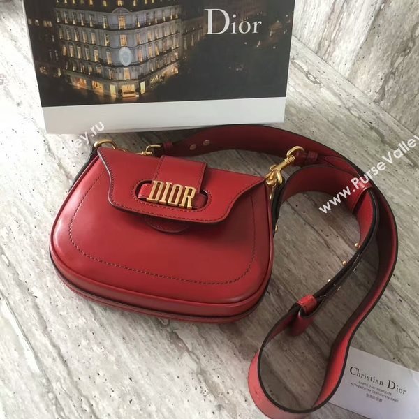 Christin Dior Calfskin Leather Shoulder Bag A0651 Red