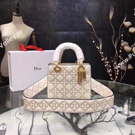 Dior mini Lady Dior Bag Original Sheeepskin Leather CD3891 OffWhite