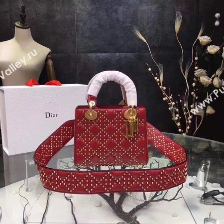 Dior mini Lady Dior Bag Original Sheeepskin Leather CD3891 Red