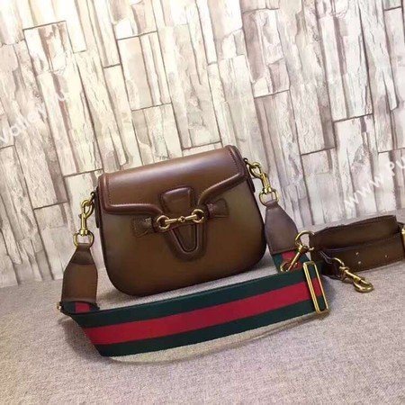 Gucci Lady Web Hand-Stained Leather Shoulder Bag 380573 Brown