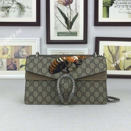 Gucci Dionysus GG Supreme Canvas Shoulder Bag 400249 Khaki