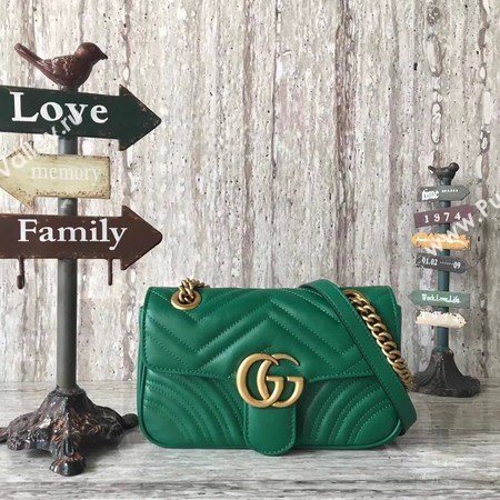 Gucci GG Marmont matelasse Mini Bag 446744 Green