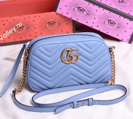 Gucci GG Marmont Small Shoulder Bag 447632 SkyBlue