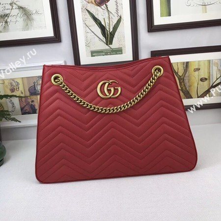 Gucci GG Marmont Medium Matelasse Shoulder Bag 453569 Red