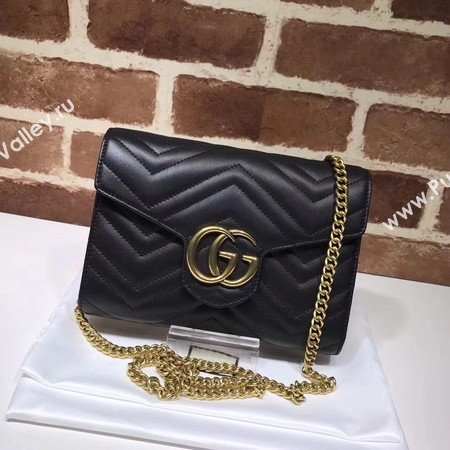 Gucci GG Marmont Matelasse mini Bag 474575 Black