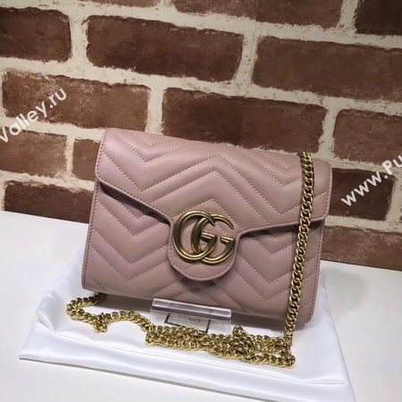 Gucci GG Marmont Matelasse mini Bag 474575 Pink