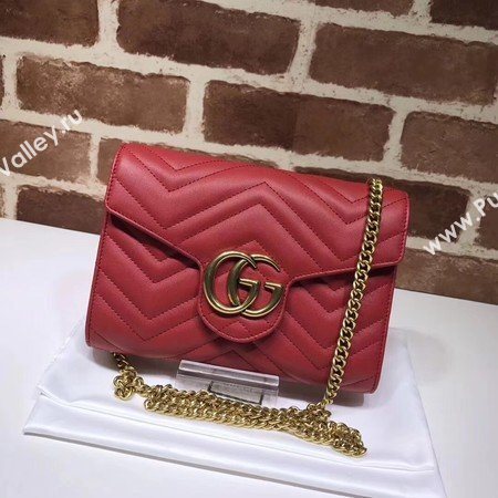 Gucci GG Marmont Matelasse mini Bag 474575 Red