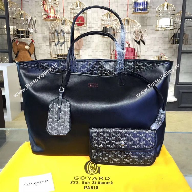 Goyard Y Doodling Calfskin Leather Tote Bag 7901 Black