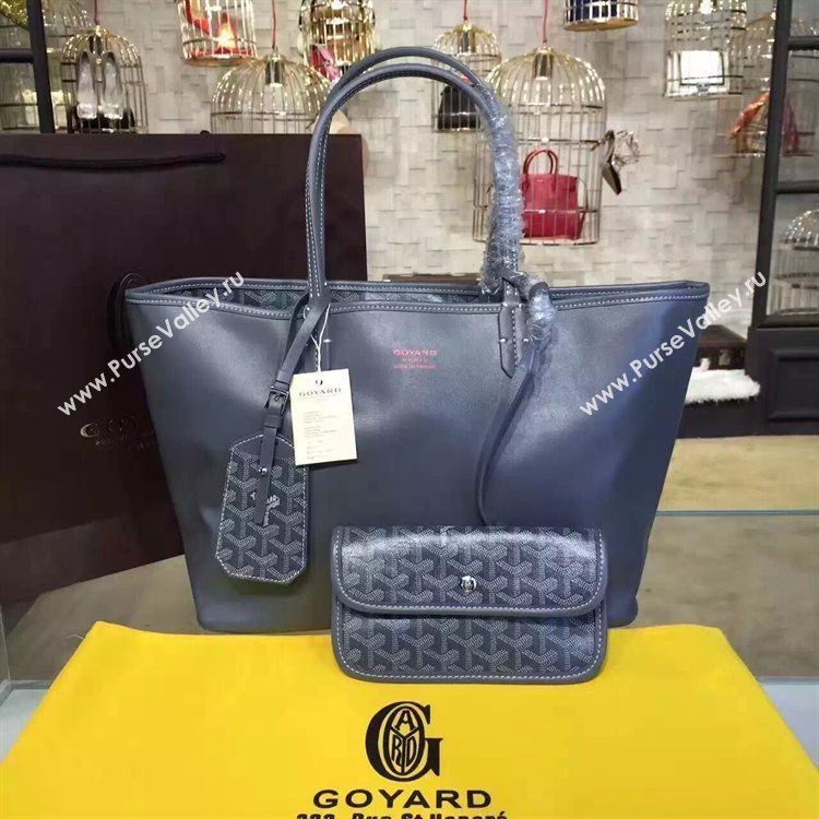 Goyard Y Doodling Calfskin Leather Tote Bag 7901 Dark Blue