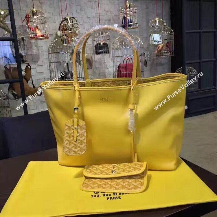 Goyard Y Doodling Calfskin Leather Tote Bag 7901 Yellow