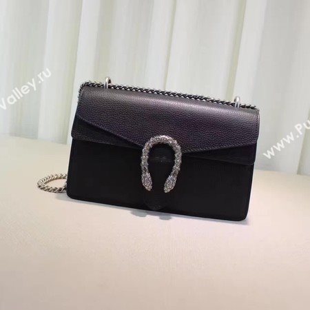 Gucci Dionysus Blooms Leather Shoulder Bag 400249 Black