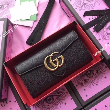 Gucci GG Marmont Matelasse Leather Wallet 400586 Black