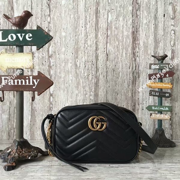 Gucci GG Marmont Matelasse Mini Shoulder Bag 448065A Black