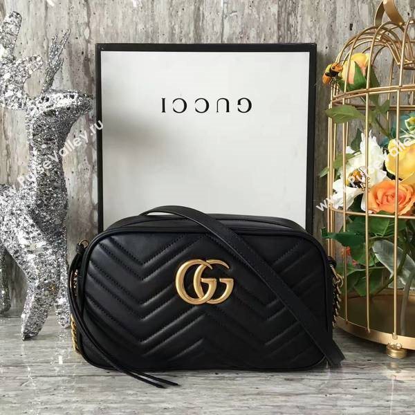 Gucci GG Marmont Matelasse Shoulder Bag 447632A Black