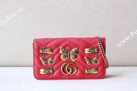 Gucci GG Marmont Animal Studs mini Bag 488426 Red