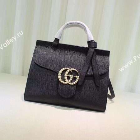 Gucci GG Marmont Leather Top Handle Bag 421890 Black