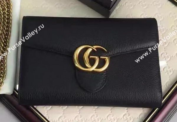 Gucci GG Marmont Leather mini Chain Bag 401232 Black