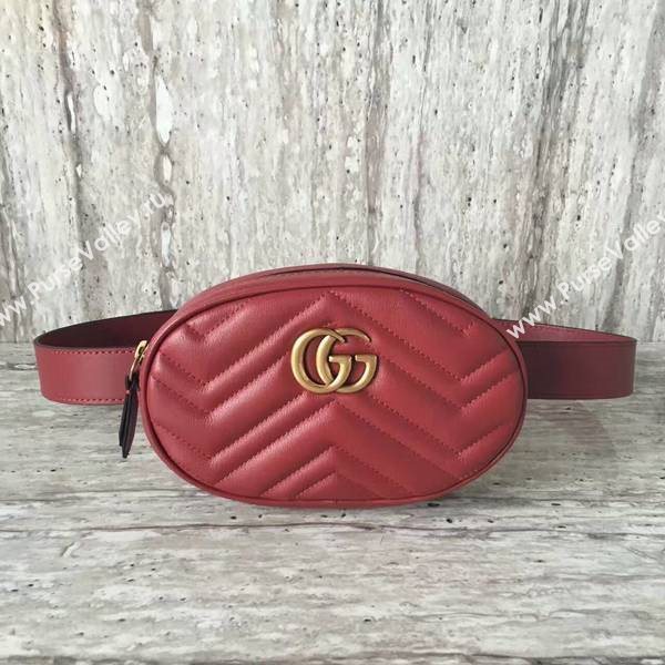 Gucci GG Marmont Quilted Leather Bag 476434 Red
