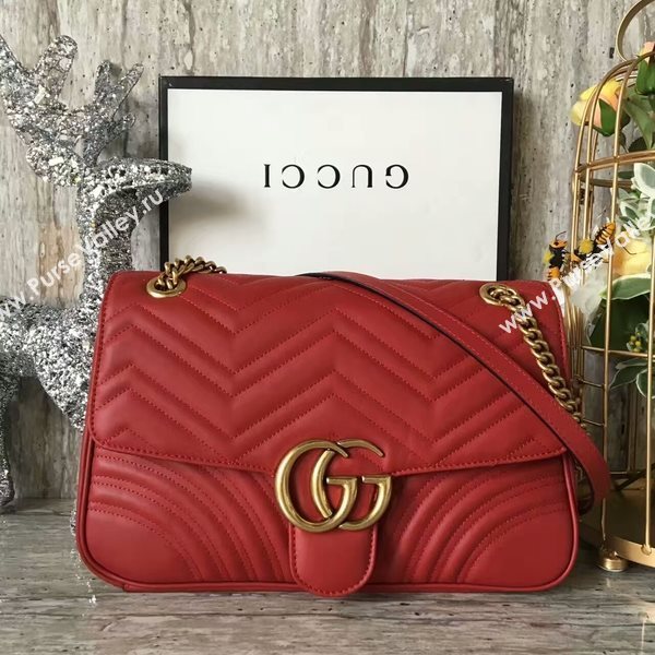 Gucci GG Marmont Velvet Shoulder Bag 443496A Red