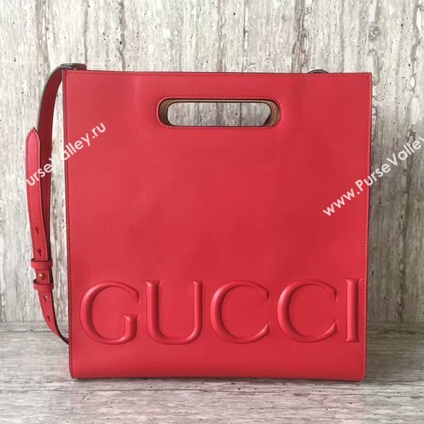 Gucci Ghost Calfskin Leather Shopper Bag 414476 Red