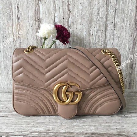 Gucci Now GG Marmont Matelasse Shoulder Bag 443496 Apricot