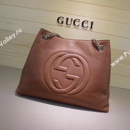 Gucci Soho Medium Tote Bag Calfskin Leather 308982 Apricot