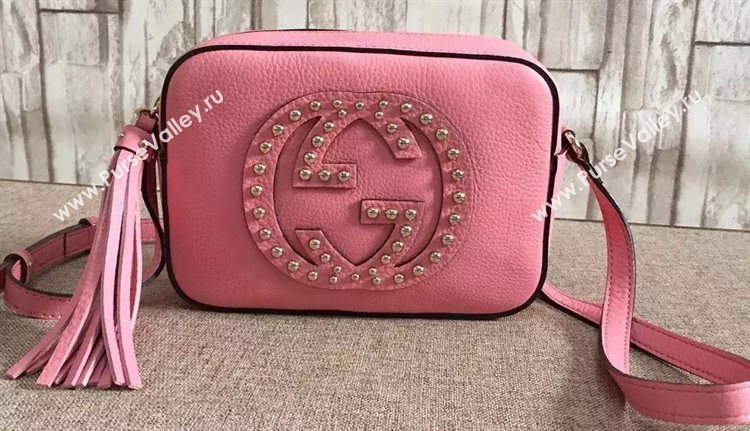 Gucci Soho Calfskin Leather Disco Bag 308364 Pink