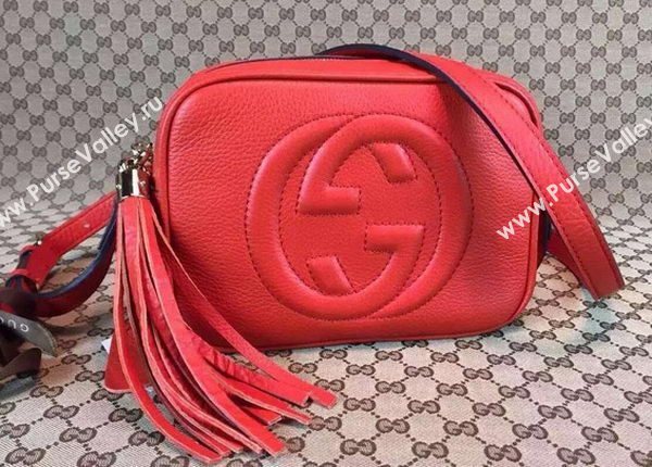 Gucci Soho Calfskin Leather Disco Bag 308364 Red