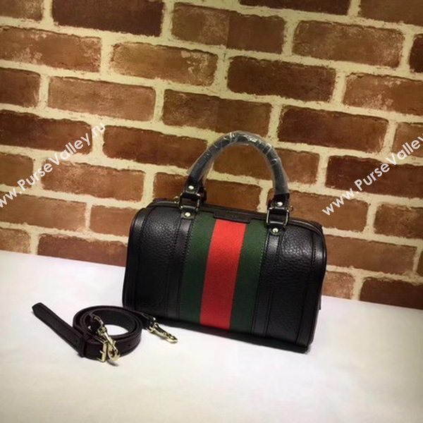 Gucci Vintage Leather Boston Bag 269876 Black