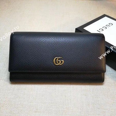 Gucci Leather Continental Wallet 456116 Black