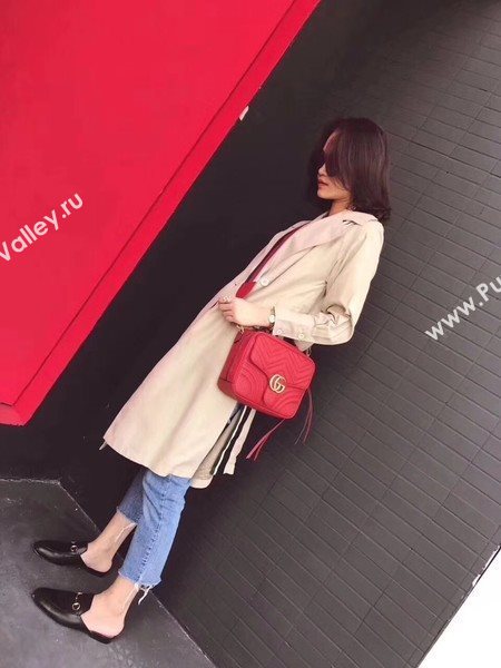 Gucci GG Marmont Small Shoulder Bag 498100 Red