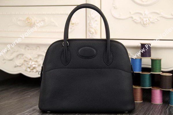 Hermes Bolide 31CM Original Leather Tote Bag Black