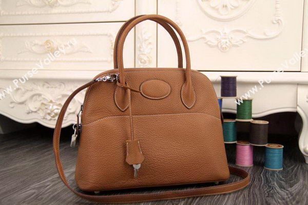 Hermes Bolide 31CM Original Leather Tote Bag Wheat