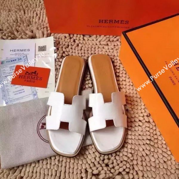 Hermes Slipper Calfskin Leather HO0476 OffWhite