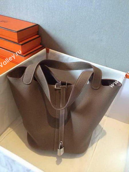 Hermes Picotin Lock 22cm Bags Litchi Leather HPT22 Grey