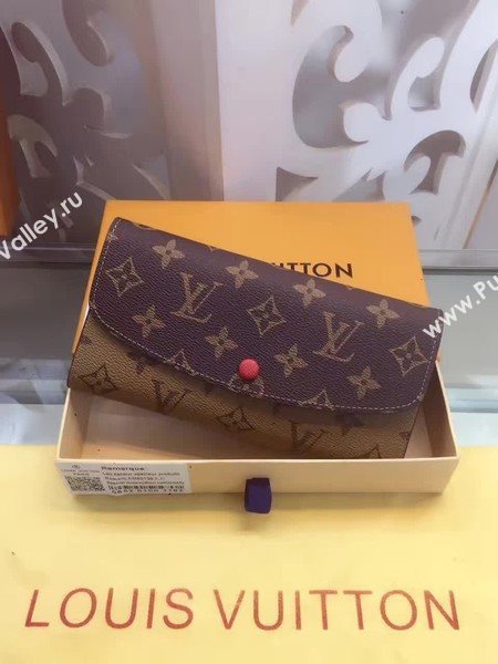 Louis Vuitton Monogram Canvas Emilie Wallet M60136 Red