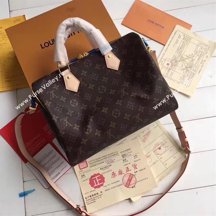 Louis Vuitton Monogram Canvas Speedy 30 with Shoulder Strap M40391