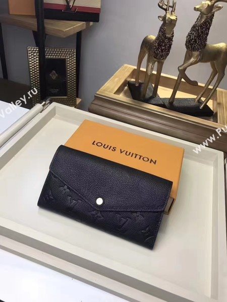 Louis Vuitton Monogram Empreinte SARAH WALLET M61182 Black