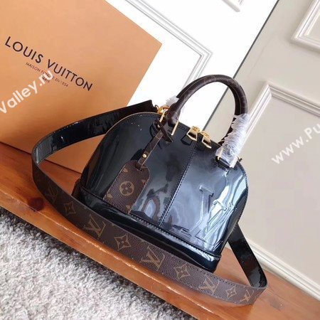 Louis Vuitton Monogram Vernis ALMA BB M54704 Black