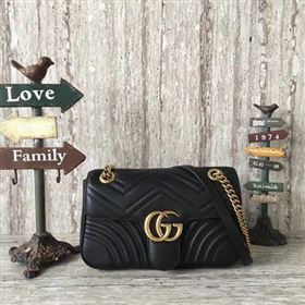 Gucci GG Marmont Matelasse Leather Shoulder Bag 443497 Black