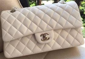 Chanel 2.55 Series Flap Bag White Original Leather A01112 Silver