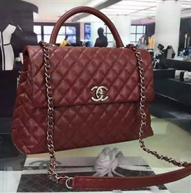 Chanel Classic Top Flap Bag Original Leather A98080 Burgundy