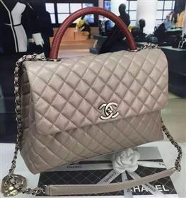 Chanel Classic Top Flap Bag Original Leather A98080 Grey