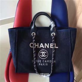 Chanel Deauville Tote Bag Original Canvas Leather A68047-7