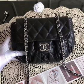 Chanel Falp Shoulder Bag Sheepskin Leather 8006A Black